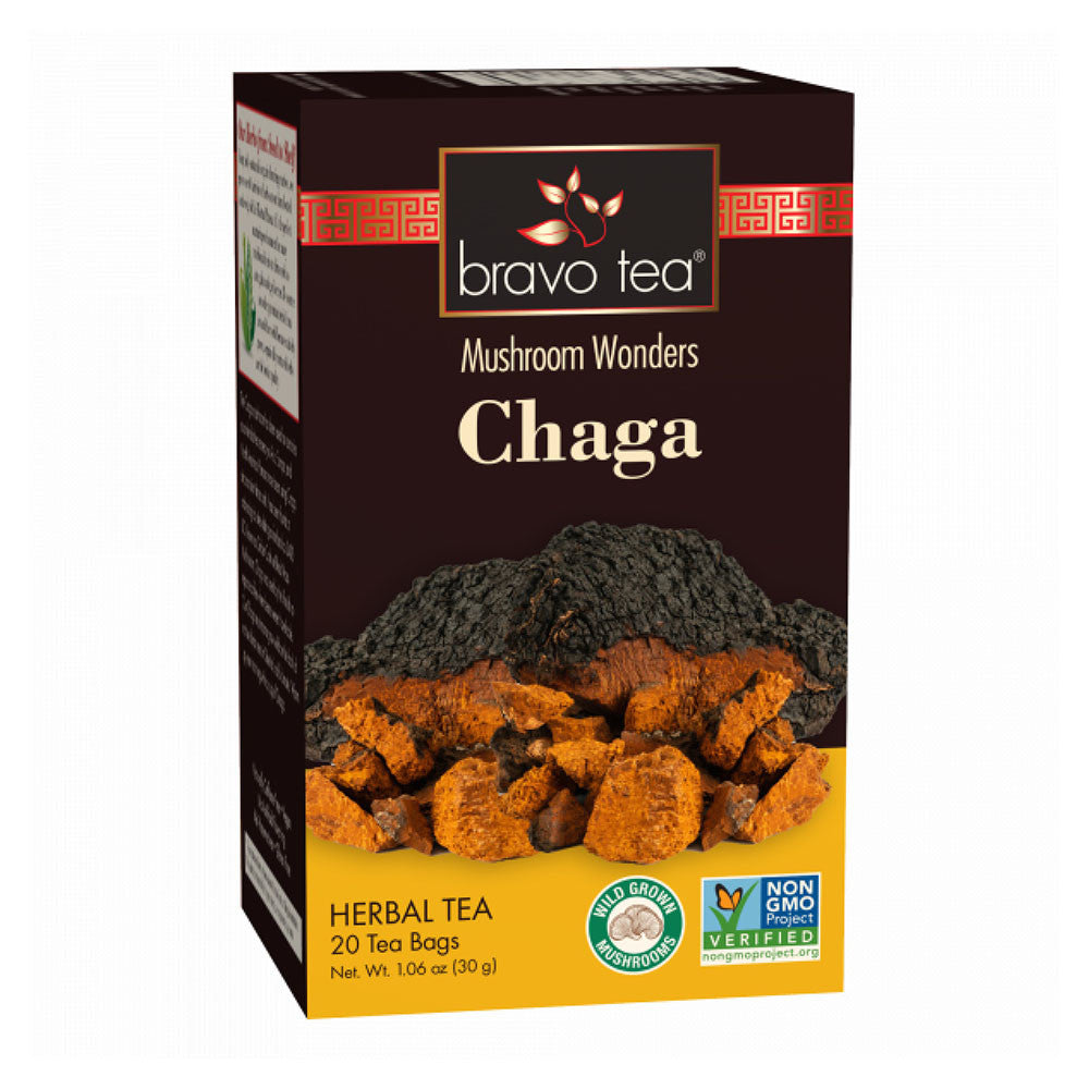 Bravo Tea Chaga Mushroom Herbal Tea Bags, 20 Ea